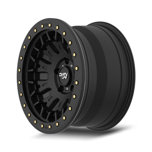 Dirty Life DT-3 17X9 6x139.7 -12 Offset - Satin Black w/ Simulated Beadlock