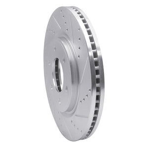 R1 07-24 Infiniti QX56 Front Right Drilled & Slotted Silver Brake Rotor