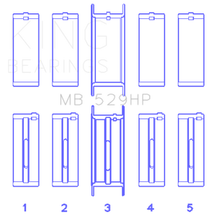 King Engine Bearings Ford 302 5.0L Windsor (Size STDX) Main Bearing Set