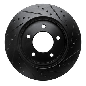 R1 97-04 Ford F-150 4WD Front Left Drilled & Slotted Black Brake Rotor