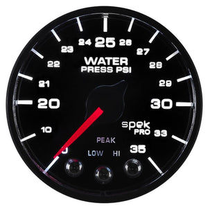 Autometer Spek-Pro - Nascar 2-1/16in Water Press 0- 35 psi Bfb Sp