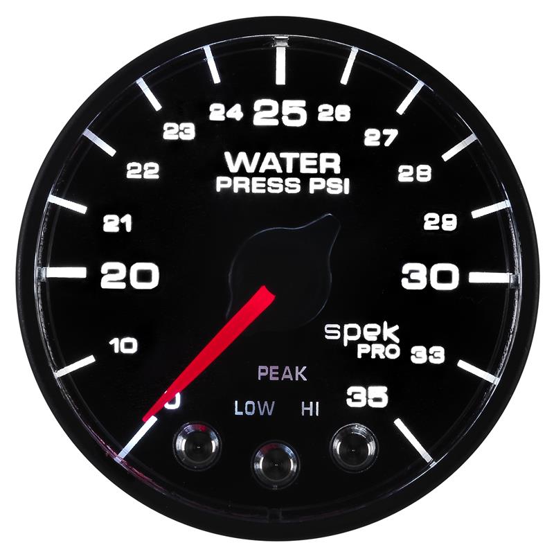 Autometer Spek-Pro - Nascar 2-1/16in Water Press 0- 35 psi Bfb Sp