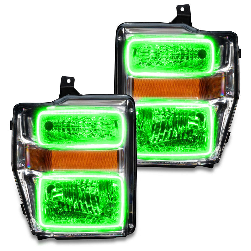 Oracle 08-10 Ford F250 Pre-Assembled Halo Headlights - Chrome Housing - w/ 2.0 Controller