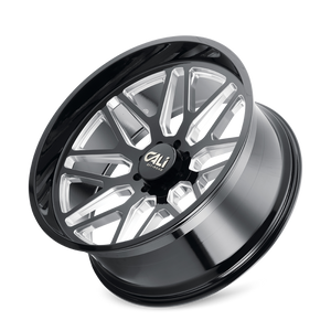Cali Off-Road 9115 Invader 20x10 / 8x165.1 BP / -25mm Offset / 125.2mm Hub Gloss Black Milled Wheel
