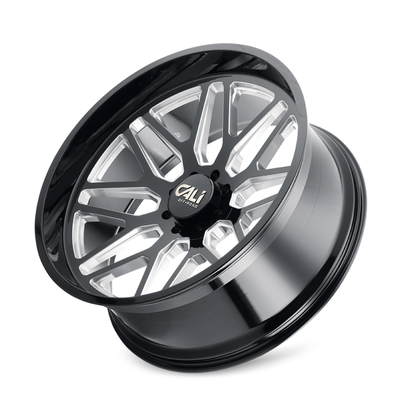 Cali Off-Road 9115 Invader 20x10 / 8x165.1 BP / -25mm Offset / 125.2mm Hub Gloss Black Milled Wheel