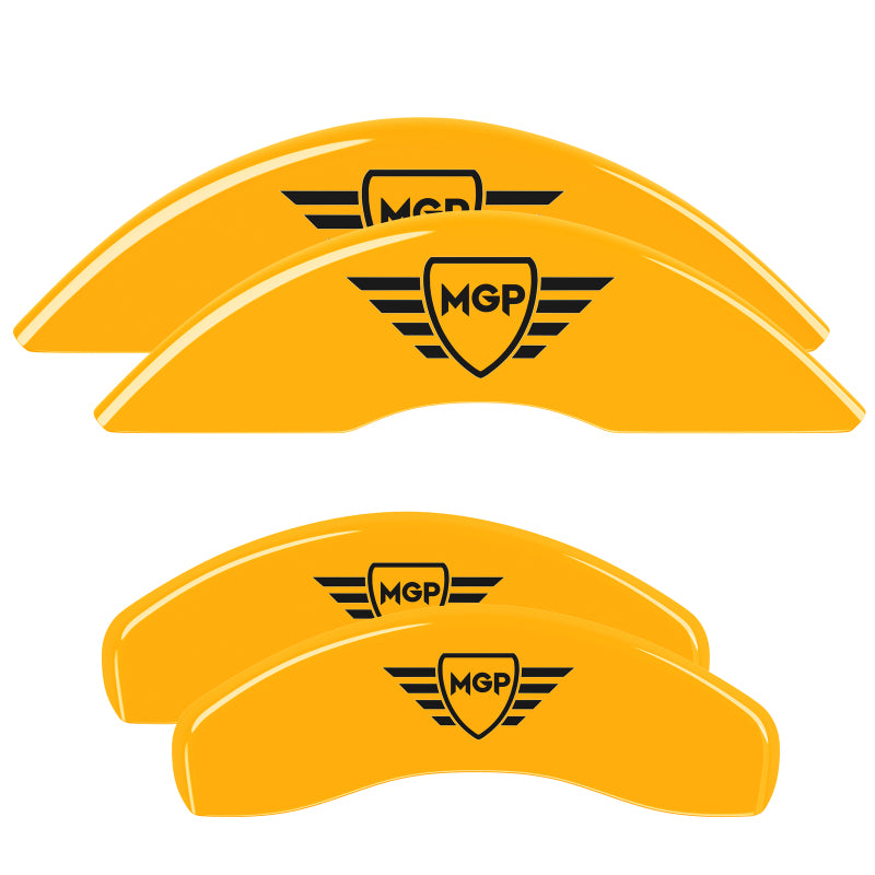 MGP Front set 2 Caliper Covers Engraved Front MGP Yellow finish black ch