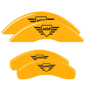 MGP 4 Caliper Covers Engraved Front & Rear MGP Yellow Finish Black Characters 2018 Kia Optima