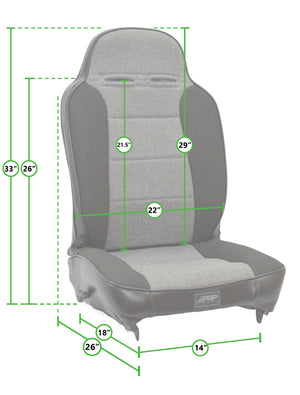 PRP Enduro High Back Reclining Suspension Seat (Driver Side) - Black/Red