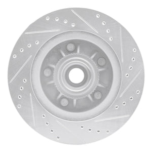 R1 97-99 Ford F-150 RWD Front Left Drilled & Slotted Silver Brake Rotor