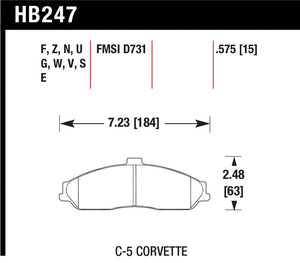 Hawk 04-09 Cadillac XLR / 01-04 Corvette Z06/ 05-06 Pontiac GTO DTC-60 Race Front Brake Pads