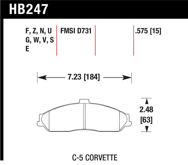 Hawk 04-09 Cadillac XLR / 01-04 Corvette Z06/ 05-06 Pontiac GTO DTC-60 Race Front Brake Pads