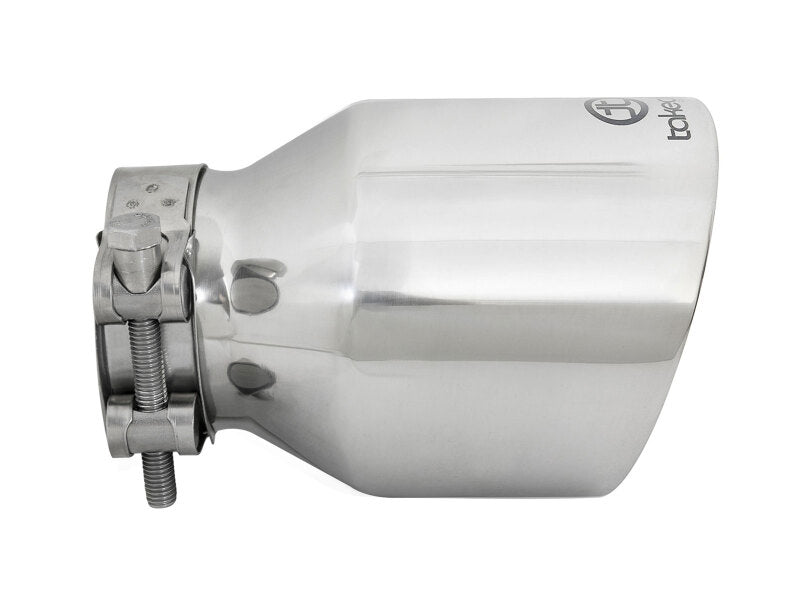 aFe Takeda Universal Exhaust Tip 2-1/2 IN Inlet x 4 IN Outlet x 6 IN L- Polished
