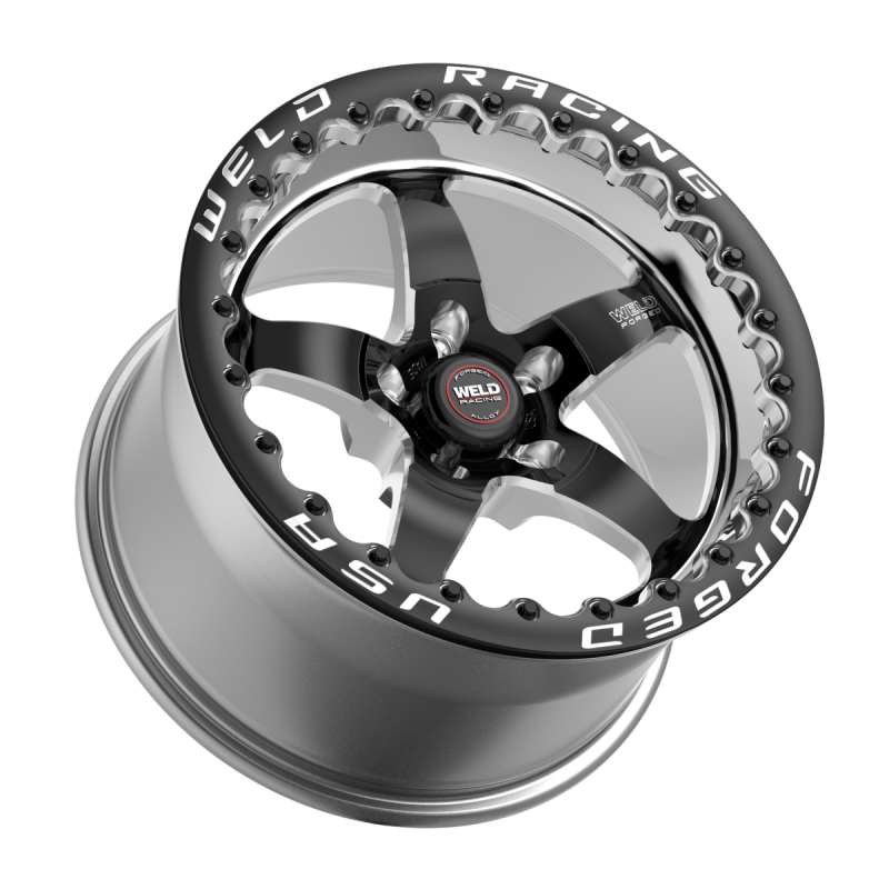 Weld S71 Beadlock 18x10/5x120/6.1 BS/3.18 HB - Black Center - Polished Shell - Black SBL MT Wheel