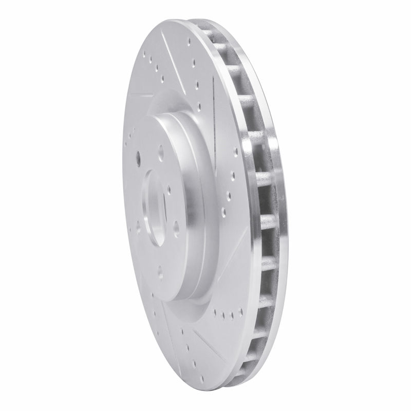 R1 03-08 Infiniti G35 Front Right Drilled & Slotted Silver Brake Rotor
