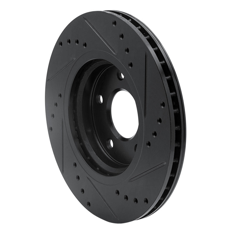 R1 14-23 Nissan X-Trail (Mexico) Front Left Drilled & Slotted Black Brake Rotor