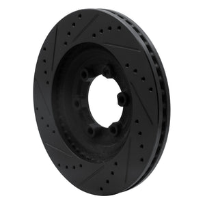 R1 12-18 Chevrolet Colorado Front Right Drilled & Slotted Black Brake Rotor
