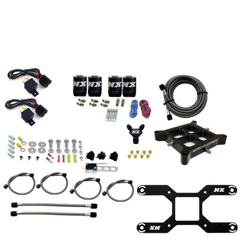 Nitrous Express 4150 Dual Stage Billet Crossbar Nitrous Kit (50-300 & 100-500HP) w/o Bottle