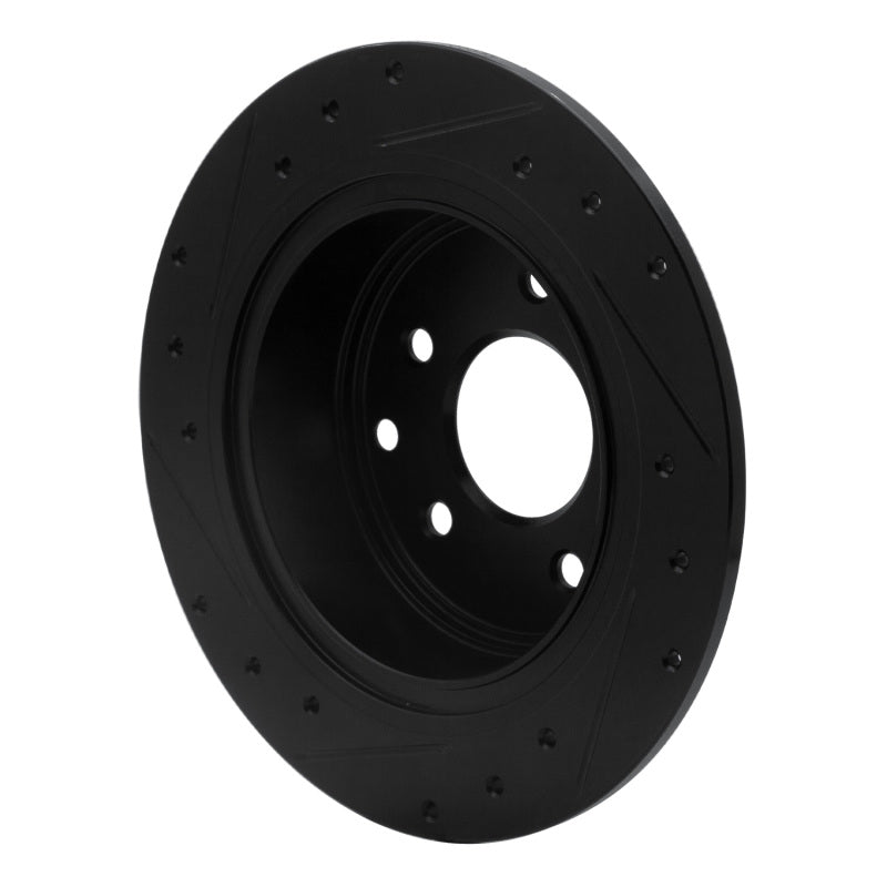 R1 2002-2025 Nissan Juke Rear Right Drilled & Slotted Black Brake Rotor
