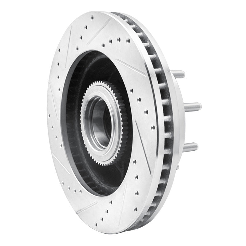 R1 06-12 Ford F-250 2WD (Super Duty) Front Right Drilled & Slotted Silver Brake Rotor