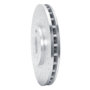 R1 03-06 Mitsubishi Lancer Front Left Drilled & Slotted Silver Brake Rotor