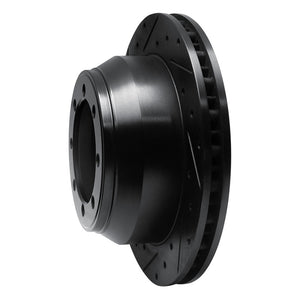 R1 99-04 Ford F-350 Super Duty 2WD Rear Left Drilled & Slotted Black Brake Rotor