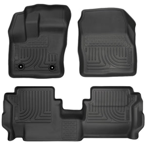 Husky Liners 14-19 Ford Transit Connect WeatherBeater Front & 2nd Row Floor Liners - Black