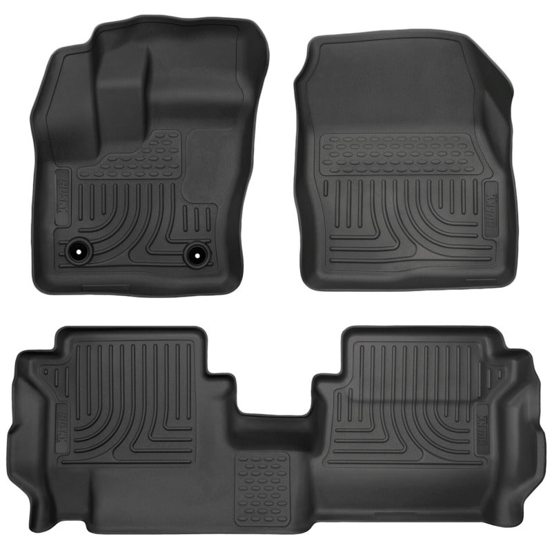Husky Liners 14-19 Ford Transit Connect WeatherBeater Front & 2nd Row Floor Liners - Black