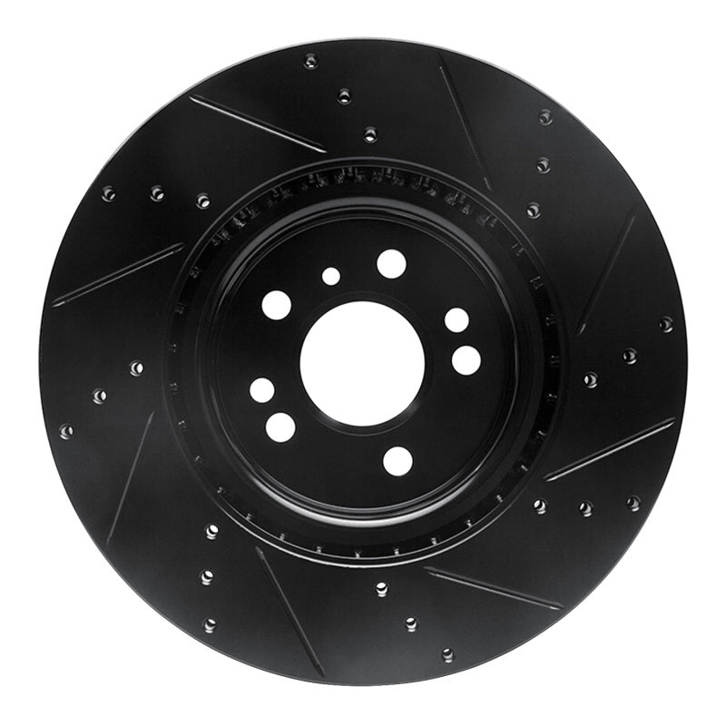 R1 12-18 Mercedes-Benz ML350 Front Left Drilled & Slotted Black Brake Rotor