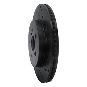 R1 19-25 Toyota Corolla (Mexico) Front Right Drilled & Slotted Black Brake Rotor