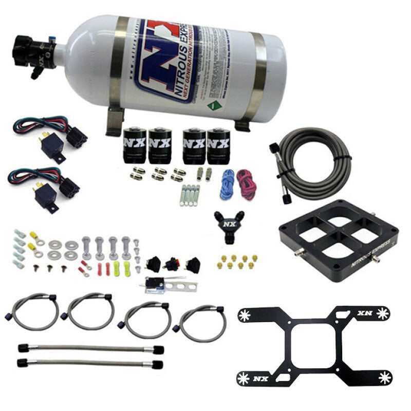 Nitrous Express 4150 Dual Stage Billet Crossbar Nitrous Kit (50-300 & 100-500HP) w/5lb Bottle