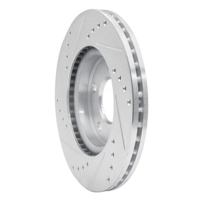 R1 13-19 Nissan SENTRA Front Right Drilled & Slotted Silver Brake Rotor