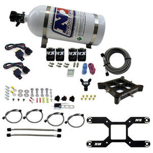 Nitrous Express 4150 Dual Stage Billet Crossbar Nitrous Kit (50-300 & 100-500HP) w/10lb Bottle