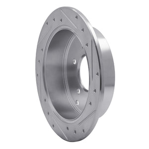 R1 01-16 Hyundai Santa Fe Rear Left Drilled & Slotted Silver Brake Rotor
