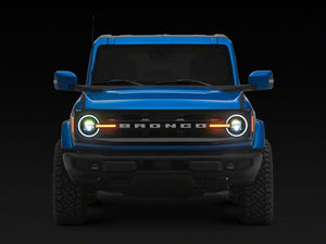 Raxiom 21-26 Ford Bronco LED Halo Headlights with White Backlight- Black Housing- Clear Lens