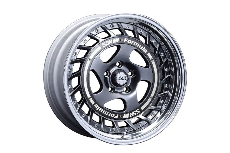 SSR Formula Aero Spoke 16x7.5 4x100 +19 Titan Silver w/ Brushed Red Aero Plate