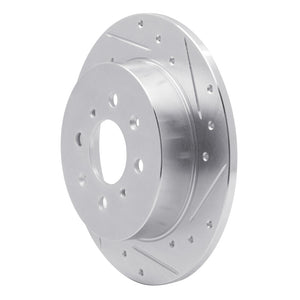 R1 01-05 Acura EL Rear Right Drilled & Slotted Silver Brake Rotor