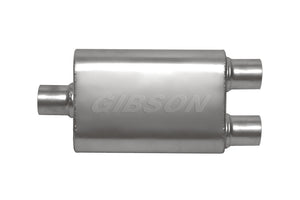 Gibson CFT Superflow Center/Dual Oval Muffler - 4x9x18in/3in Inlet/2.5in Outlet - Stainless