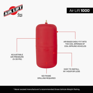 Air Lift Air Lift 1000 Air Spring Kit - Min Diameter 3.50in Max Length 9.50in