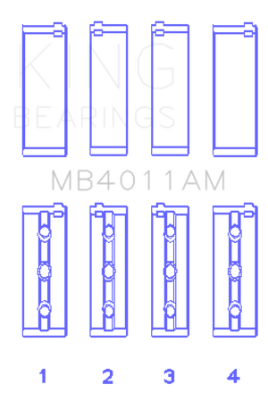 King Engine Bearings Toyota 1Mzfe (Size +0.75mm) Main Bearing Set