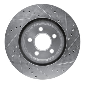 R1 09-23 Dodge Challenger Front Left Drilled & Slotted Silver Brake Rotor