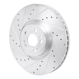 R1 20-26 Mercedes-Benz GLE350 Front Left Drilled & Slotted Silver Brake Rotor