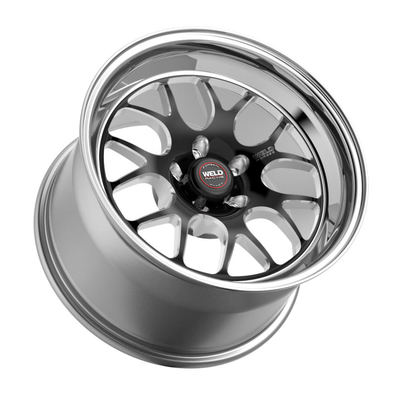 Weld S77 17x9 / 5x114.3 / 5.7 BS / 3.18 HB - Black Center - Polished Shell - Non-BL Wheel