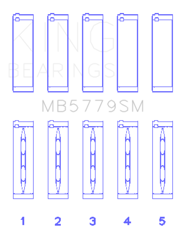 King Engine Bearings Audi CDAA/CDHA/CDHB/CDAB Main Bearing Set (Set of 5) - Size STD