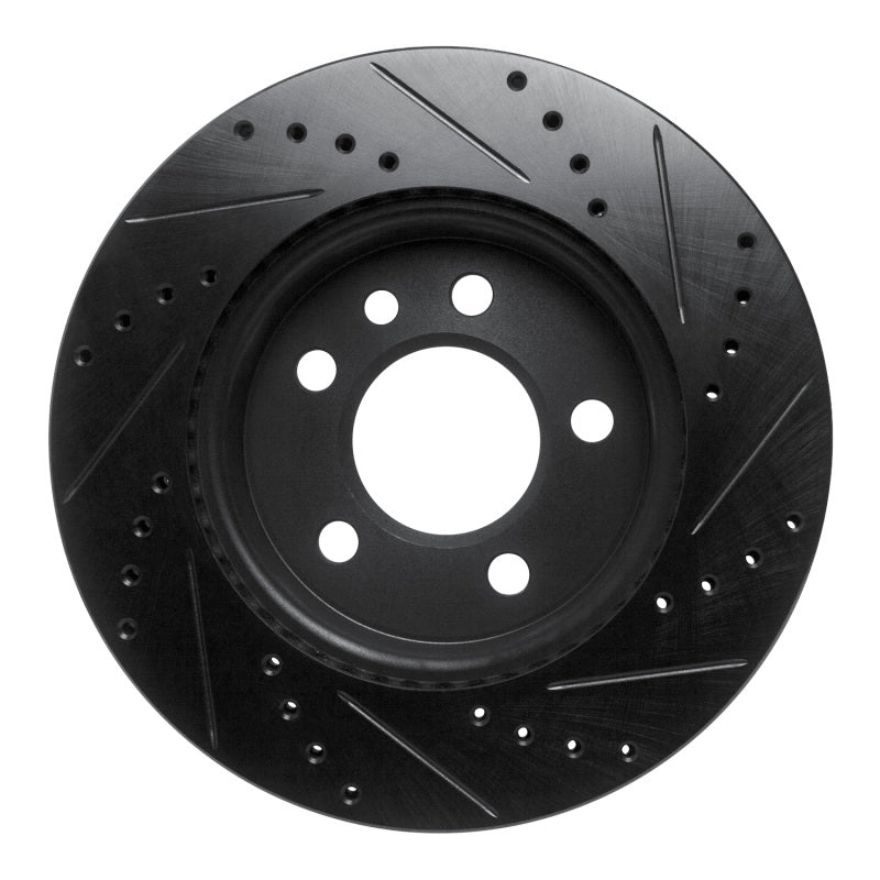 R1 10-17 Volkswagen AMAROK (Mexico) Front Left Drilled & Slotted Black Brake Rotor