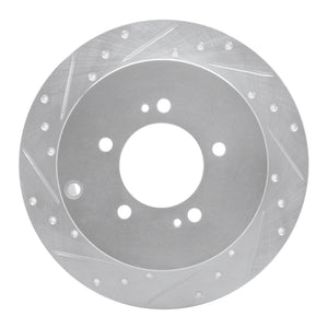 R1 07-15 Mitsubishi Outlander Rear Left Drilled & Slotted Silver Brake Rotor