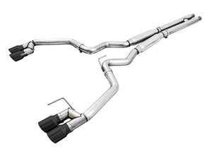 AWE Tuning 2018+ Ford Mustang GT (S550) Cat-Back Exhaust - Track Edition (Quad Diamond Black Tips)