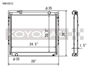 Koyo 95-04 Toyota Tacoma V6 4x4 Manual Radiator