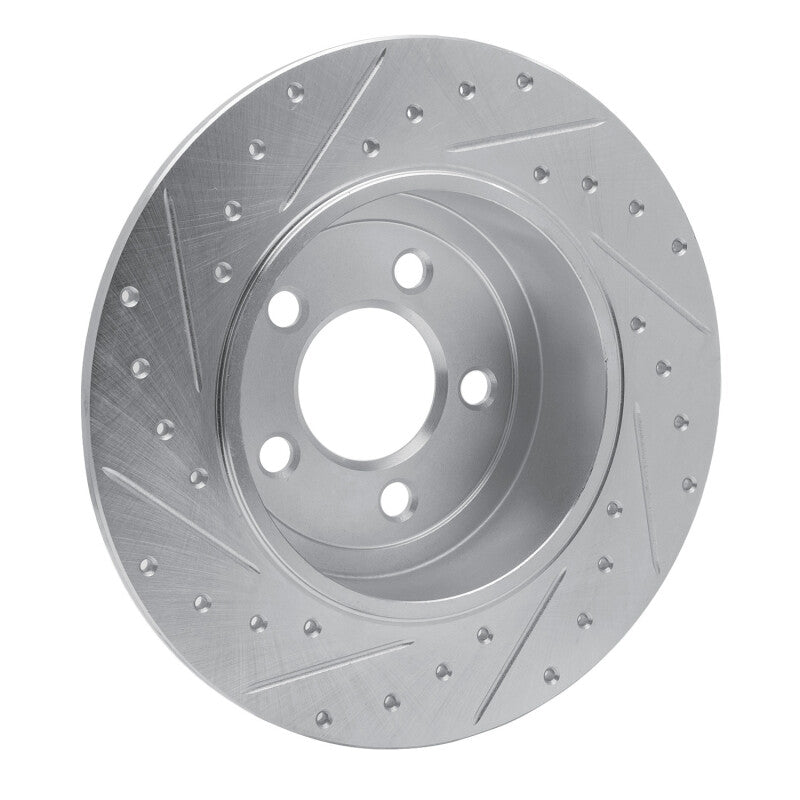 R1 2005-2023 Chrysler 300 Rear Right Drilled & Slotted Silver Brake Rotor