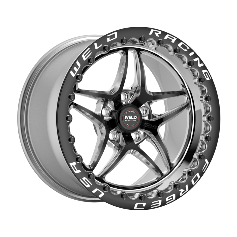 Weld S81 Beadlock 15x9/5x114.3/6.5 BS/3.18 HB - Black Center - Polished Shell - Black SBL MT Wheel
