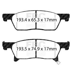 EBC 2018+ Subaru Ascent Yellowstuff Front Brake Pads